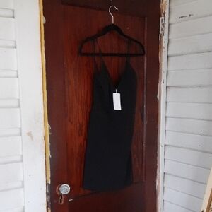 Lovers + Friends Black Slip Mini Dress with Spaghetti Straps NWT SZ Mediun